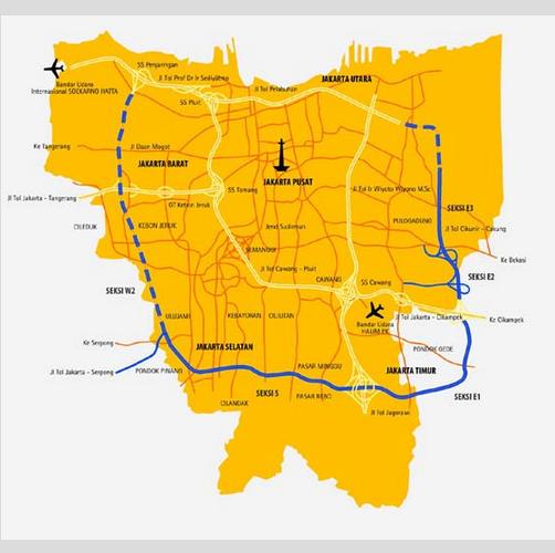 peta jalan lingkar luar jakarta